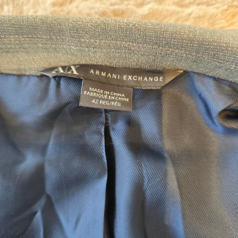 Armani Exchange plaid notched